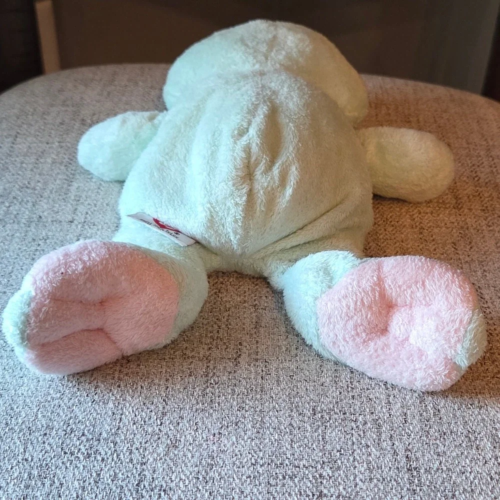Vtg Ty Pluffies Grins Frog Plush Mint Green Pink 2002 TyLux Lovey Stuffed Toy